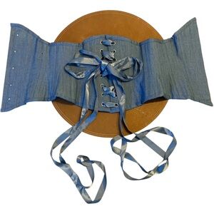 NWOT Corset Story Rare Denim Blue Cotton For Waist Sz 27-28 - 24in Waist Trainer